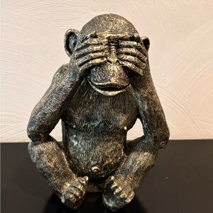 Bronze Colored Monkey Figurine - See No Evil